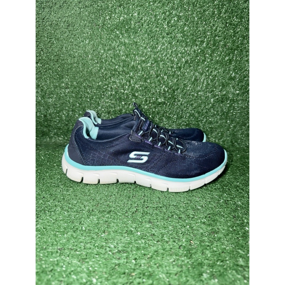 Skechers Empire Rock Around Women Size 7.5 Blue White Relaxed Fit Shoes Sneakers